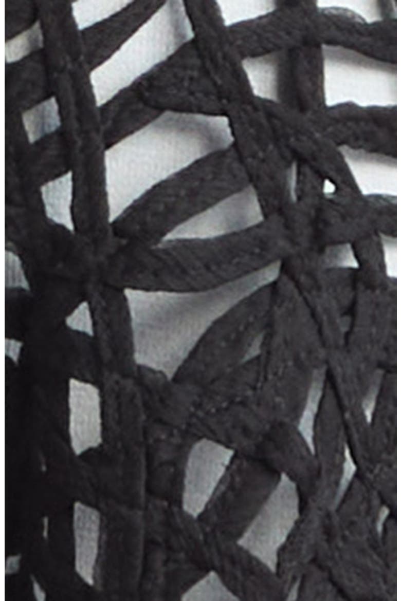 Webbed Sleeveless Dress, Alternate, color, BLACK