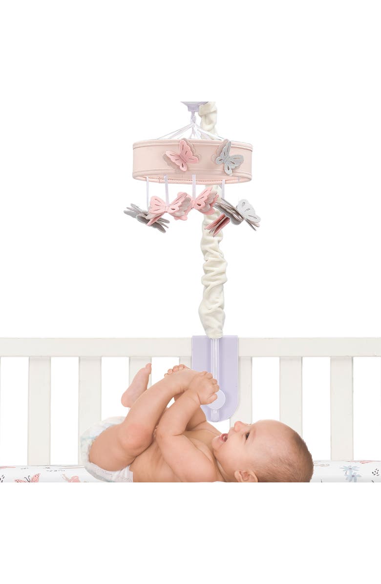 Lambs & Ivy Baby Blooms Butterfly Musical Baby Crib Mobile Soother Toy, Alternate, color, Multicolor