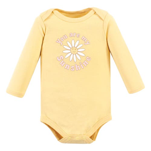 Hudson Baby Little Soft Cotton Long-sleeve One-piece 3pk
