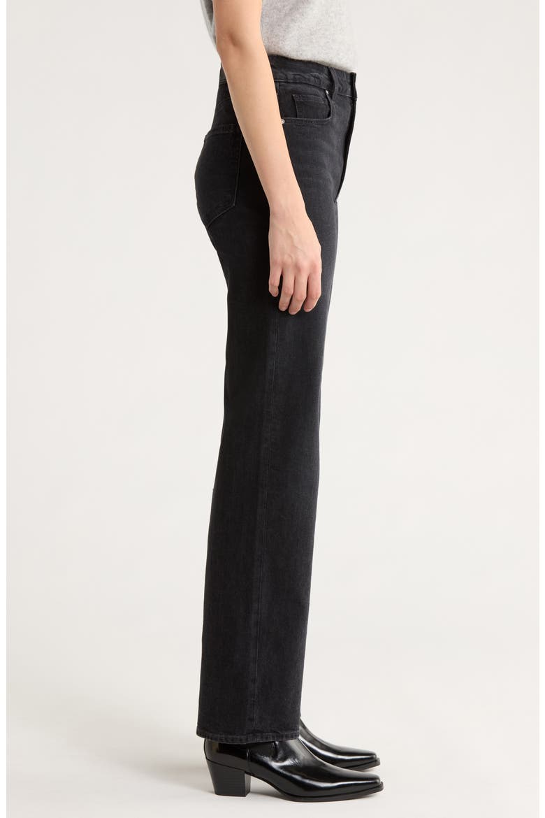 Stevie High Waist Ankle Straight Leg Jeans, Alternate, color, BLACK VOID