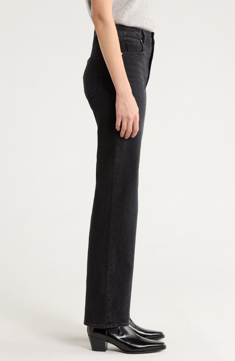 PAIGE Stevie High Waist Ankle Straight Leg Jeans, Alternate, color, Black Void