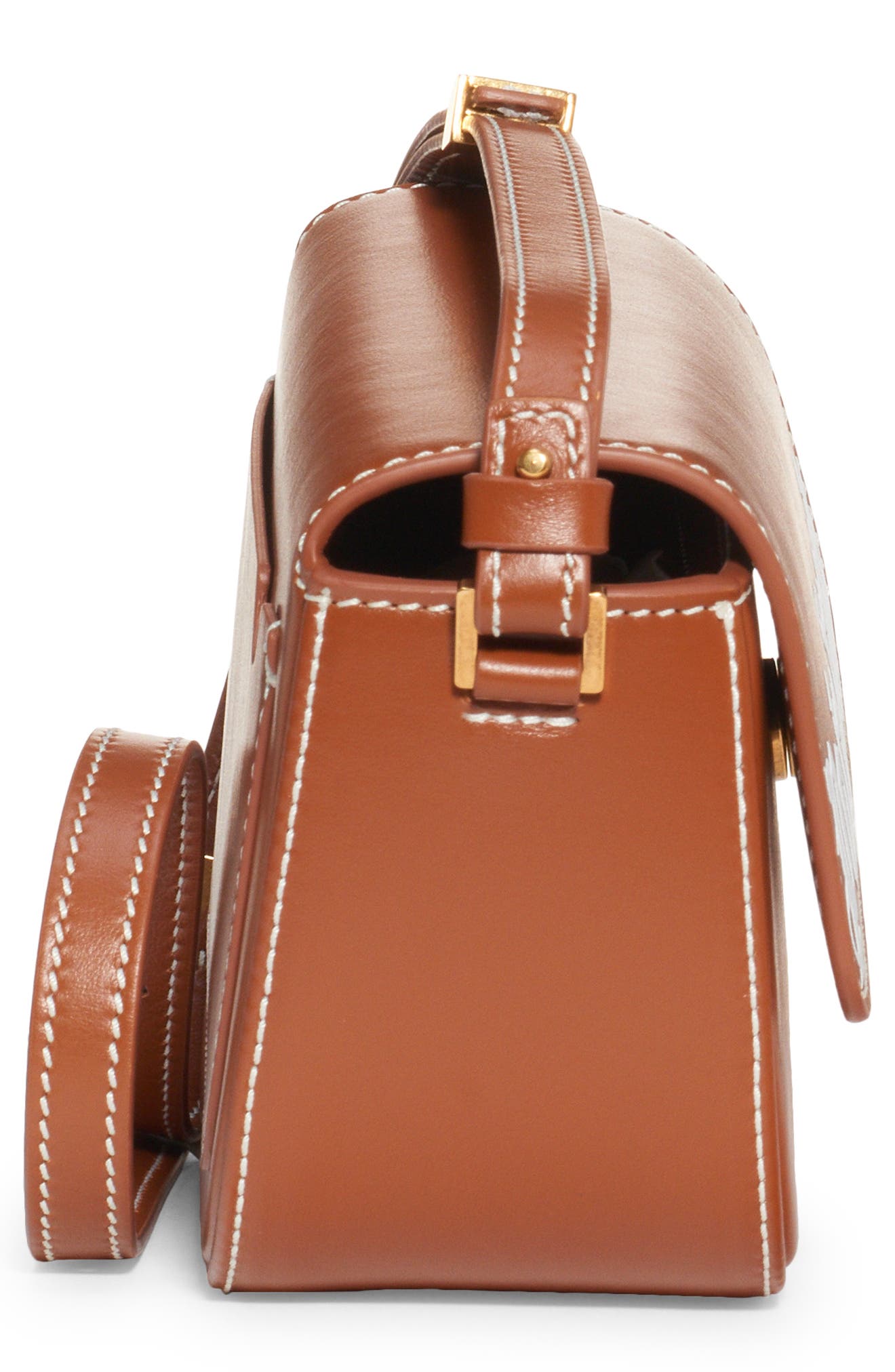 Palm Angels Crash Logo Leather Crossbody Bag, Alternate, color, 