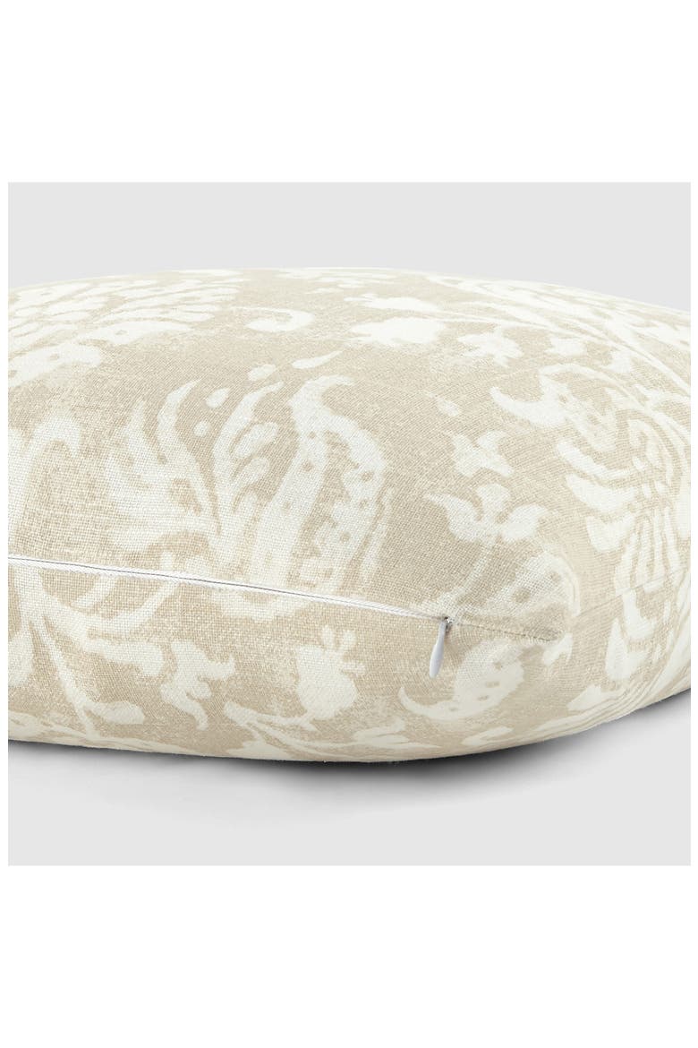 Distressed Floral Cotton Throw Pillow, Alternate, color, NATURAL