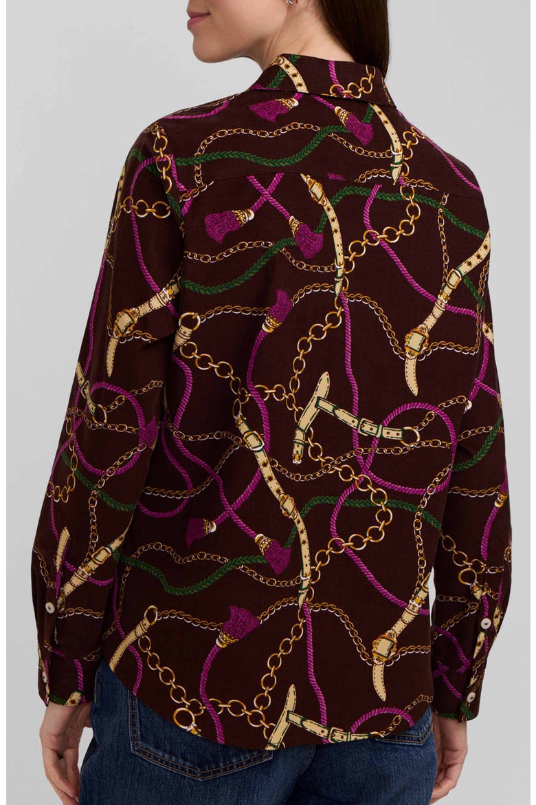 Hampton Chain Print Cotton Corduroy Button-Up Shirt, Alternate, color, BROWN MULTI