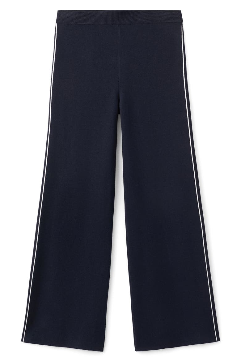 Contrast Stripe Straight Leg Pants, Alternate, color, NAVY