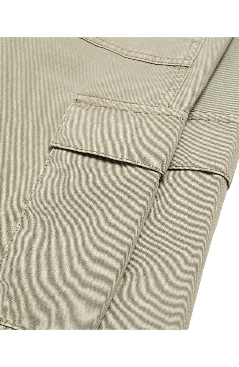 MANGO Straight Leg Cargo Jeans, Alternate, color, Khaki Green
