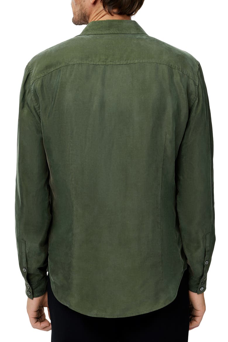 Martin Solid Twill Button-Up Shirt, Alternate, color, MOSS