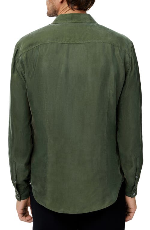 John Varvatos Martin Solid Twill Button-up Shirt In Moss