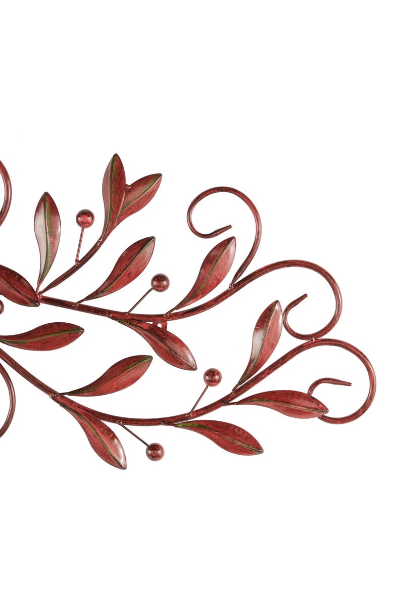 UMA Filigree Leaf Wall Decor, Alternate, color, Dark Red