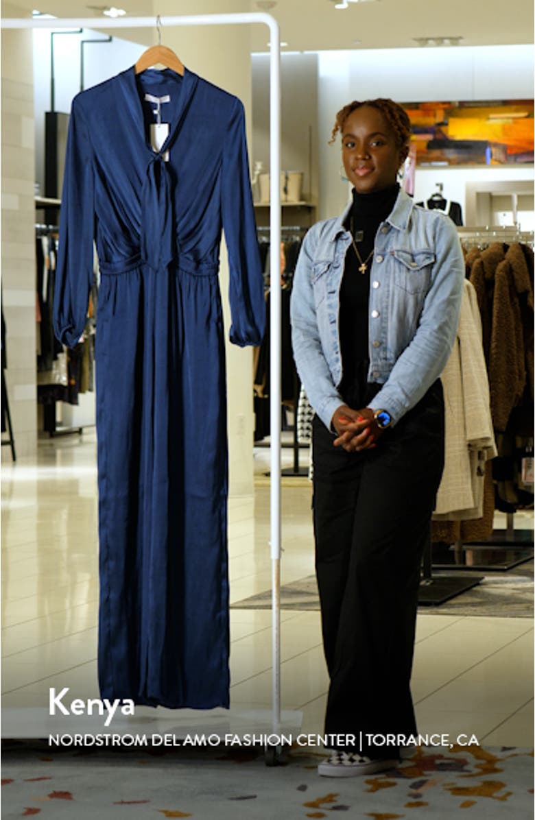 Cirsa Long Sleeve Satin Jumpsuit, sales video thumbnail