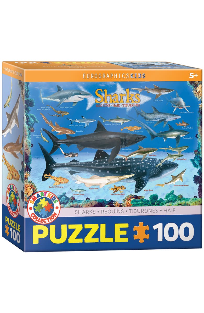 Eurographics Shark Chart Puzzle, 100 Pieces, Main, color, Multicolored