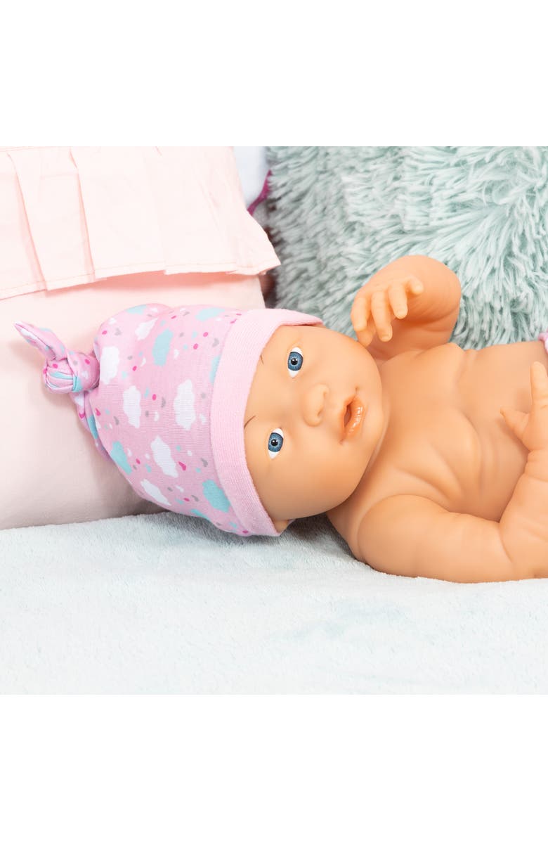 Bayer Design New Born Baby, Pink, Sheep with Outfit & Accessories, 15 Inch (38cm) Hard Body Doll, Alternate, color, Multicolored