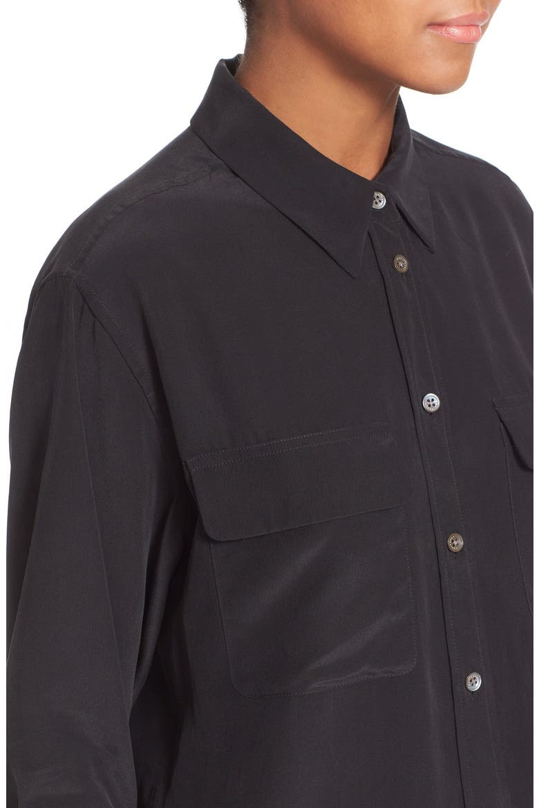 'Signature' Silk Shirt, Alternate, color, TRUE BLACK