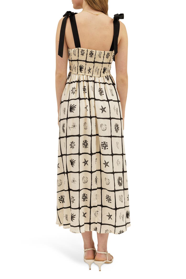 Shoulder Tie Midi Dress, Alternate, color, IVORY
