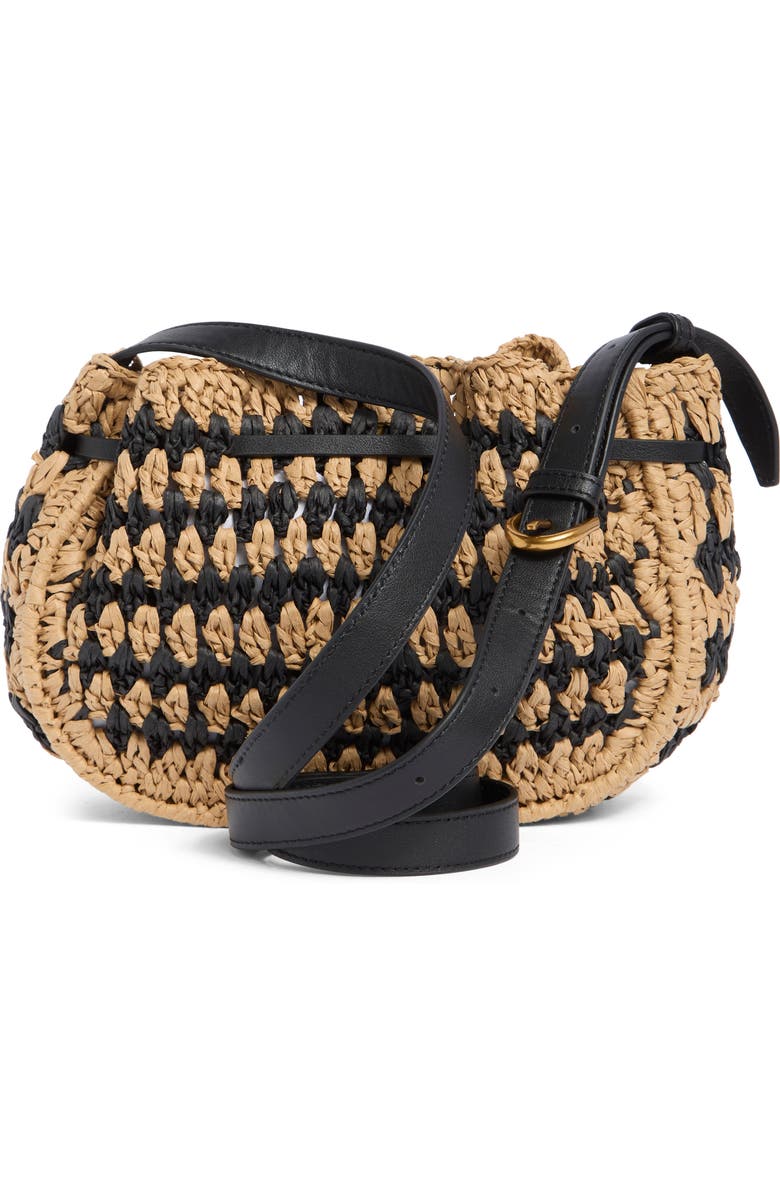 rag & bone River Raffia Crossbody Bag, Alternate, color, Black Mult