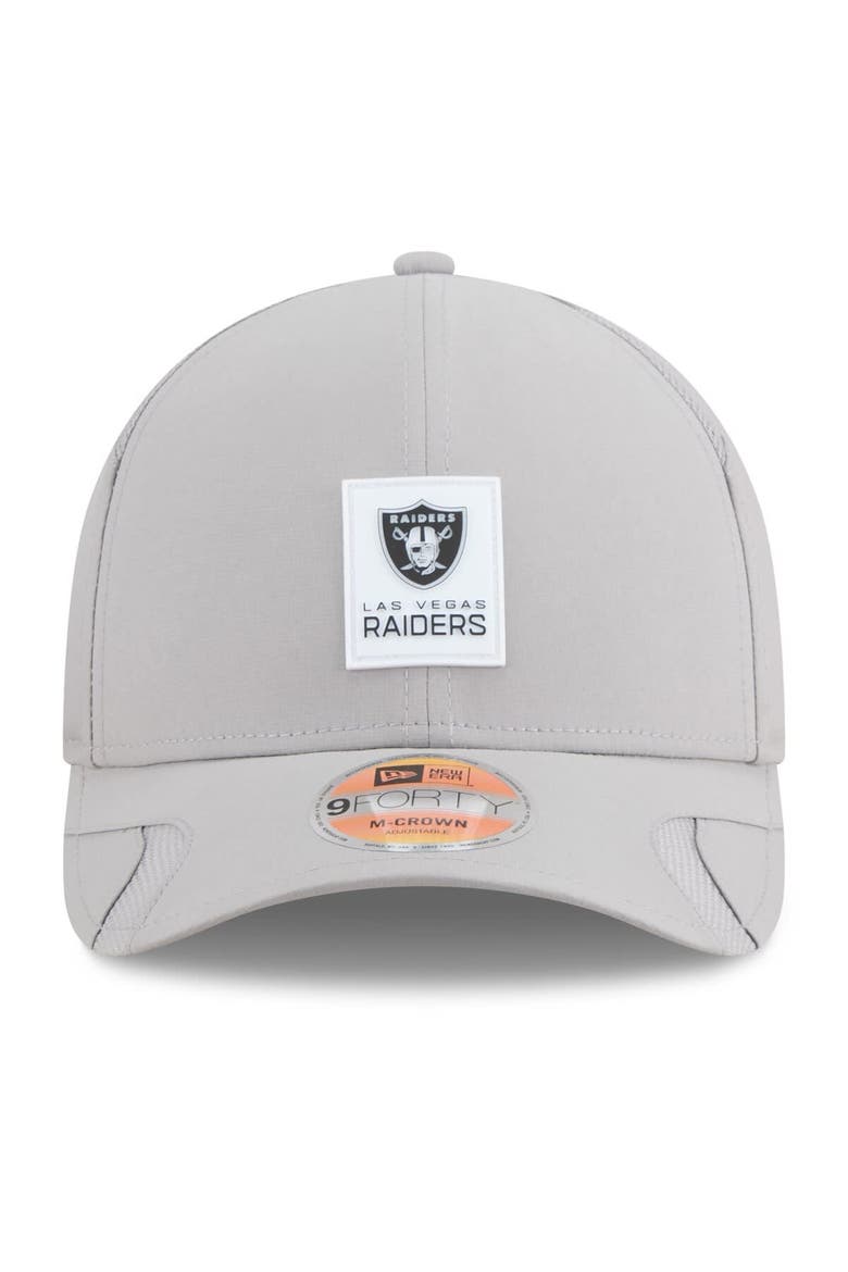 Men's New Era Gray Las Vegas Raiders 2025 Sideline  M-Crown 9FORTY Adjustable Hat, Alternate, color, Gray