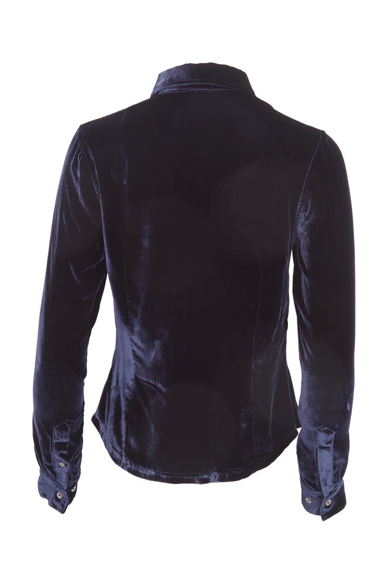 Sylvia Velvet Shirt, Alternate, color, Navy Velvet