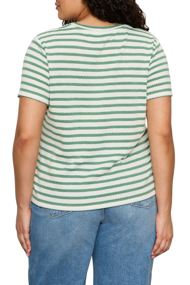 Perfect Stripe Relaxed Fit T-Shirt, Alternate, color, GREEN JUICE/ CHALK