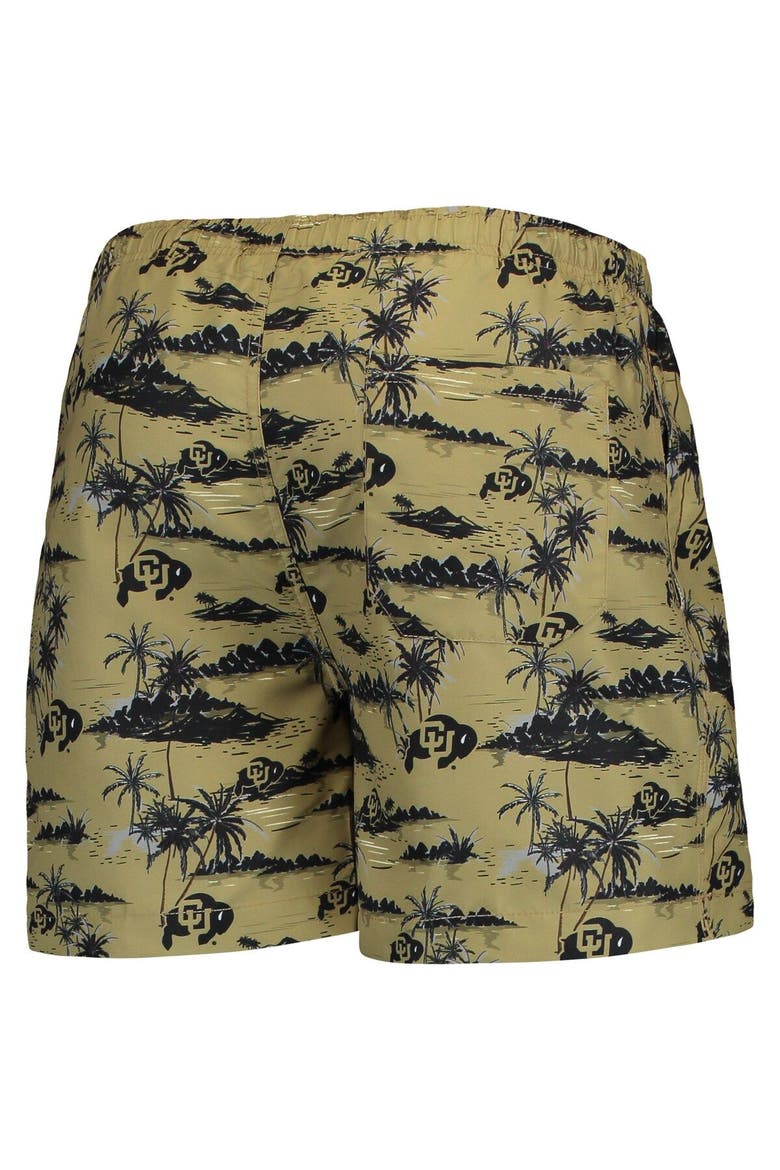Men's FOCO Gold Colorado Buffaloes Island Palm Swim Trunks, Alternate, color, Gold