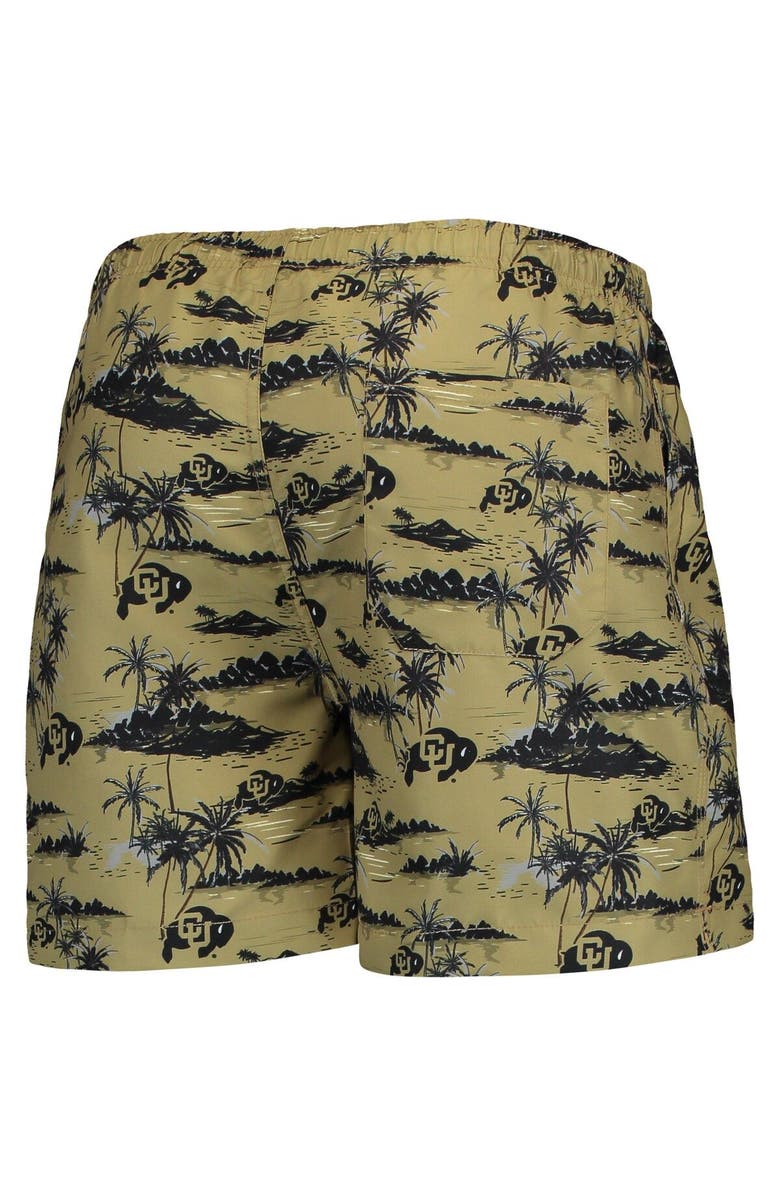 FOCO Men's FOCO Gold Colorado Buffaloes Island Palm Swim Trunks, Alternate, color, Gold
