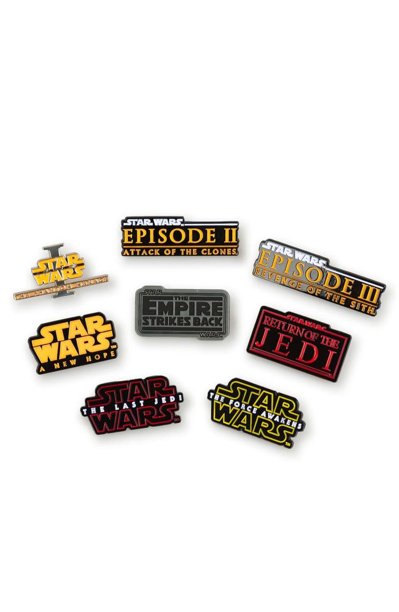 Toynk Star Wars Movie Title Pin Collection | Exclusive Poster Title Pin From Each Film, Main, color, Multi-Color