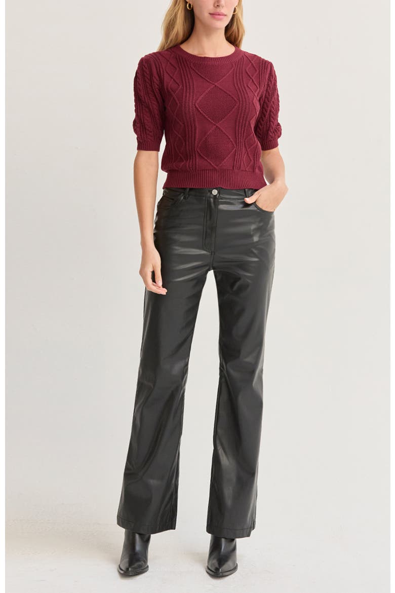 Faux Leather Pants, Alternate, color, Black