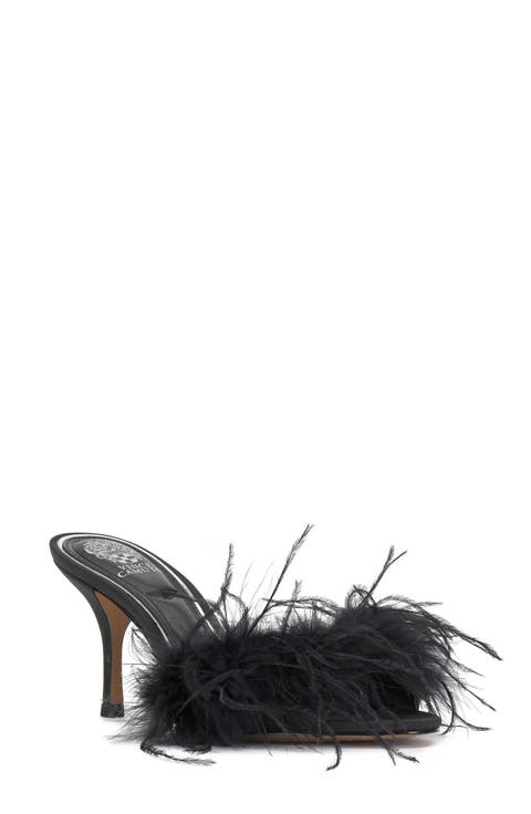 Paelly Faux Feather Slide Sandal (Women)