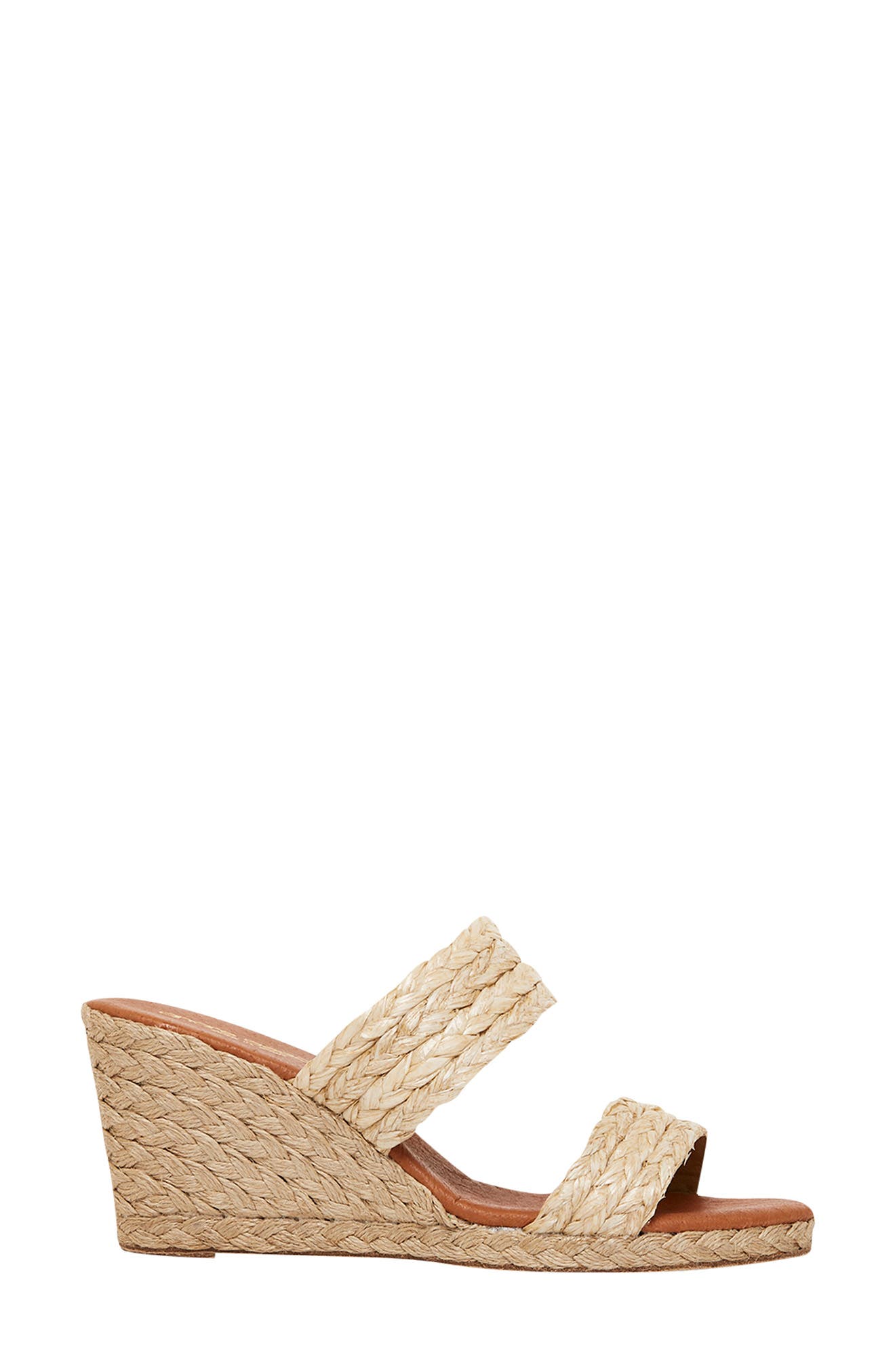 André Assous Nolita Wedge Slide Sandal, Alternate, color, Beige Fabric