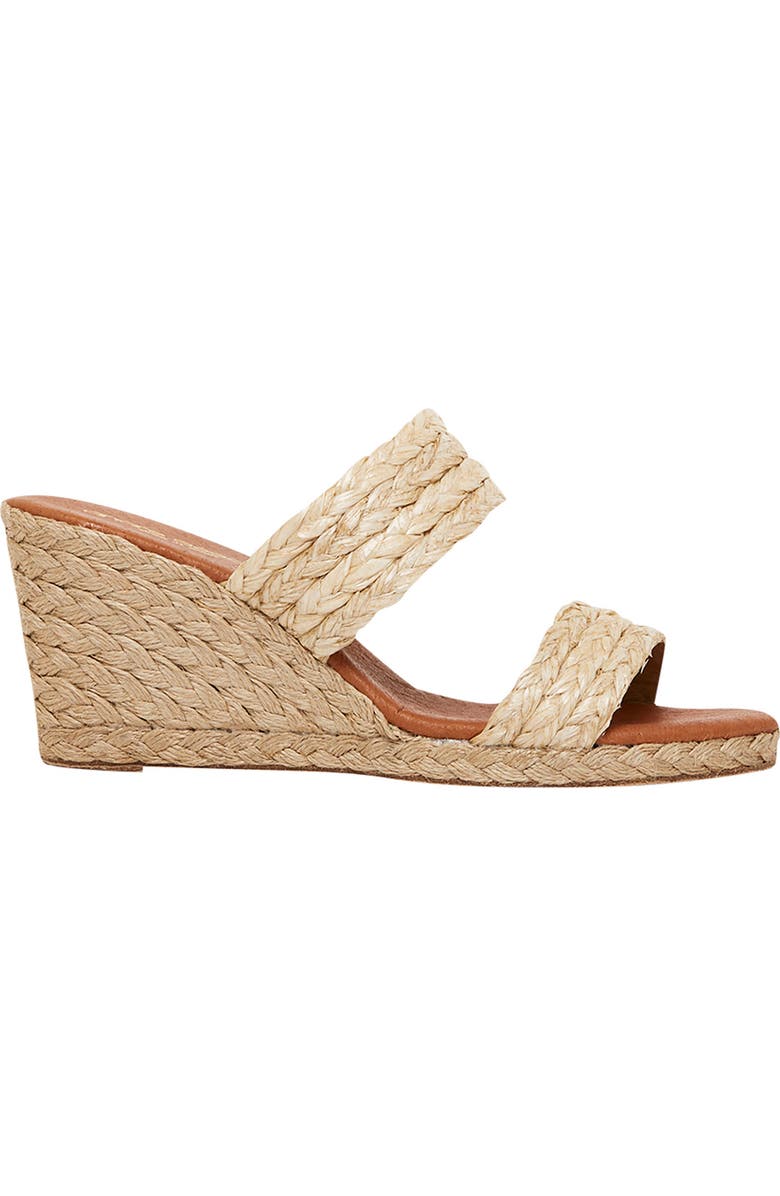 André Assous Nolita Wedge Slide Sandal, Alternate, color, Beige Fabric
