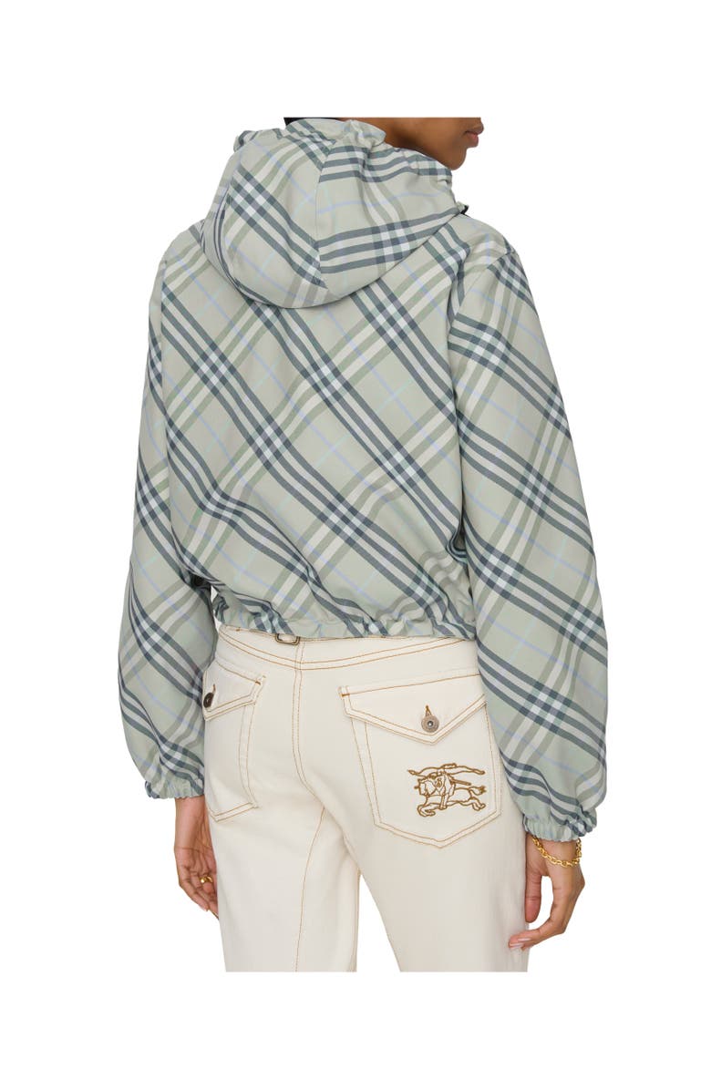 Burberry Cropped Reversible Check Jacket, Alternate, color, Seafoam Green
