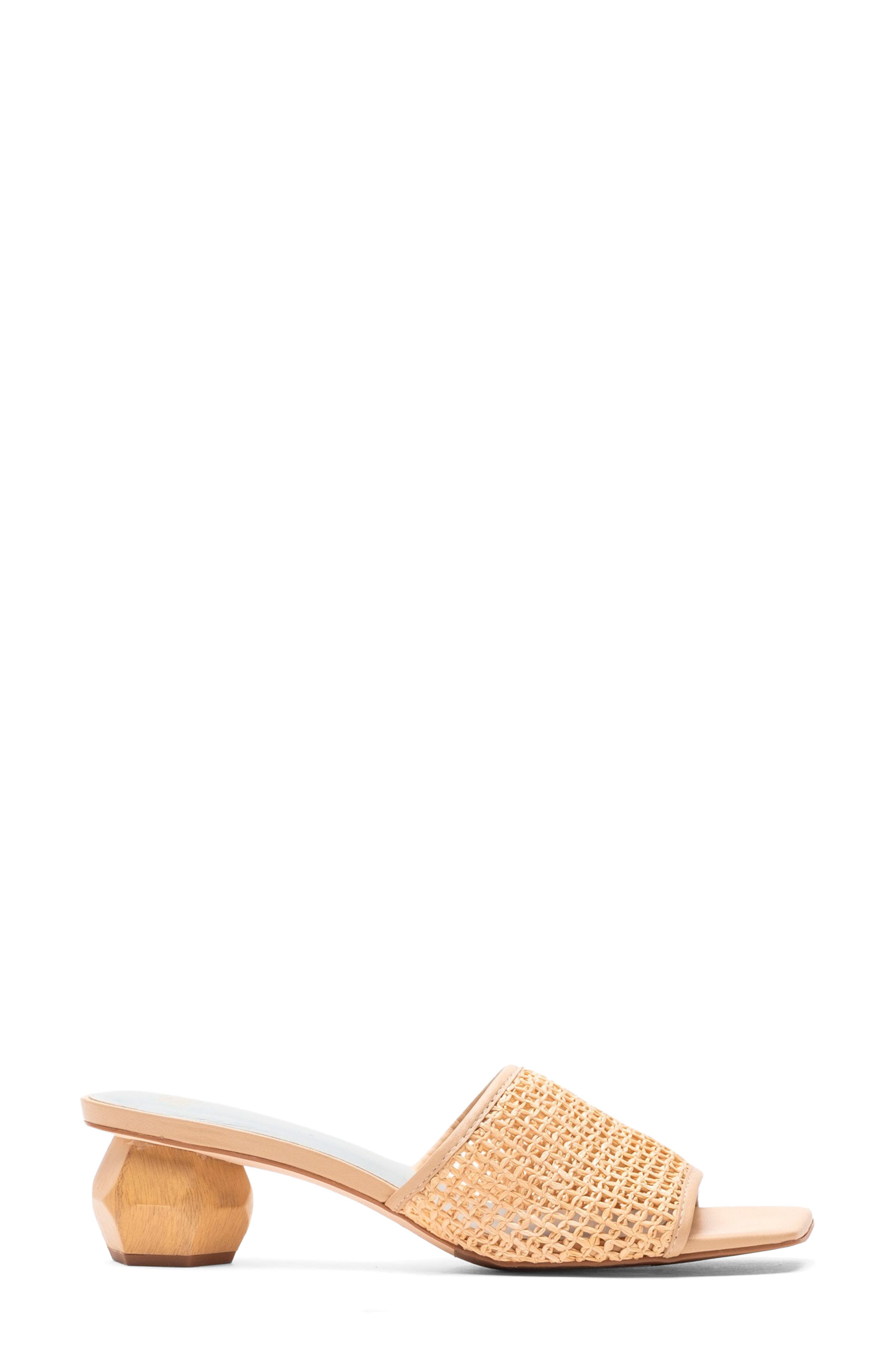 Frances Valentine Raffia Block Heel Sandal, Alternate, color, Natural