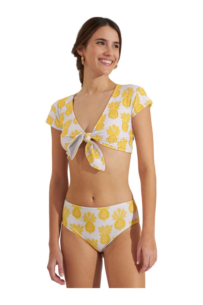 Bardot Top Pineapple Sunflower White, Alternate, color, Pineapple Sunflower White