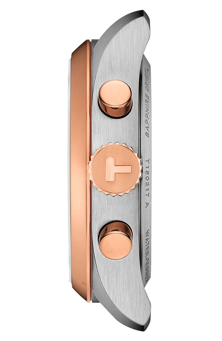 Tissot PR 100 Chronograph Two-Tone Bracelet Watch, 36mm, Alternate, color, White Mother Of Pearl