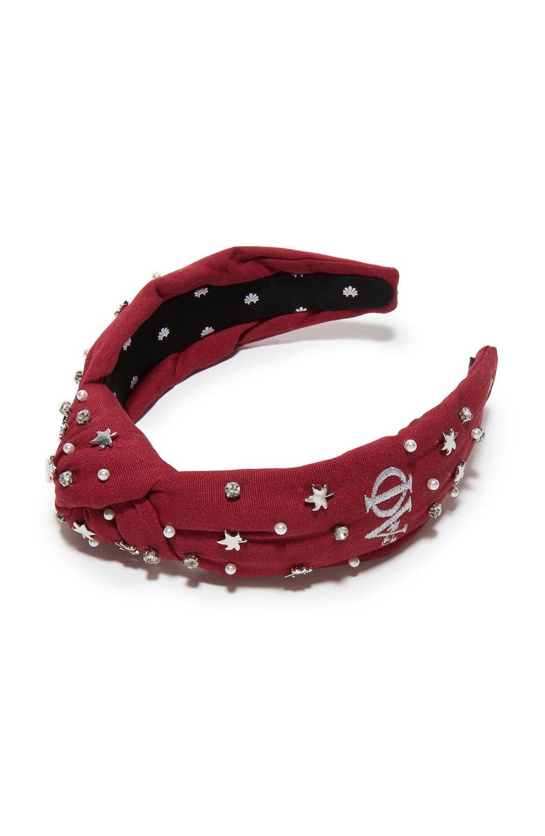 Lele Sadoughi Alpha Phi Knotted Headband, Main, color, Wine 600