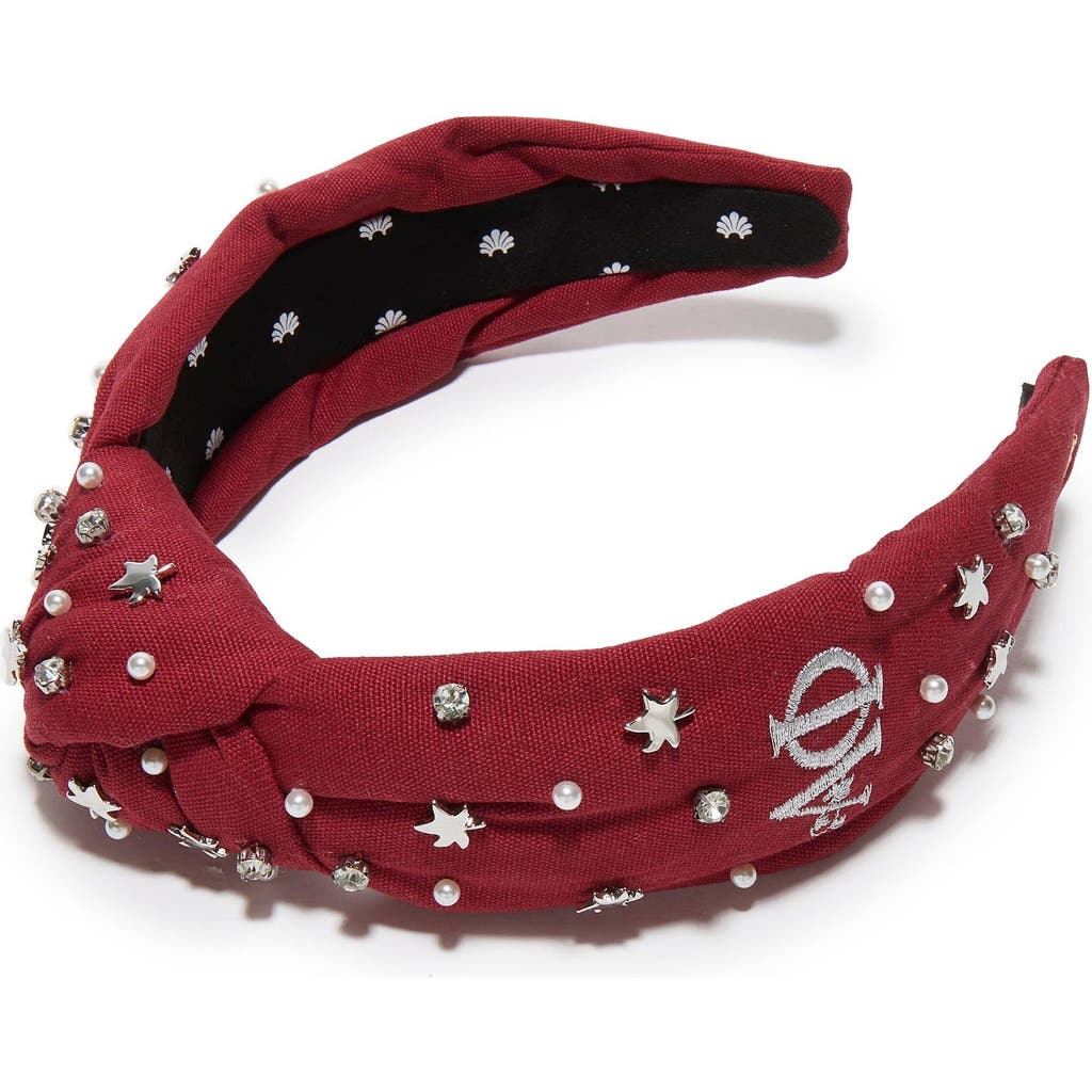 Lele Sadoughi Alpha Phi Knotted Headband In Burgundy