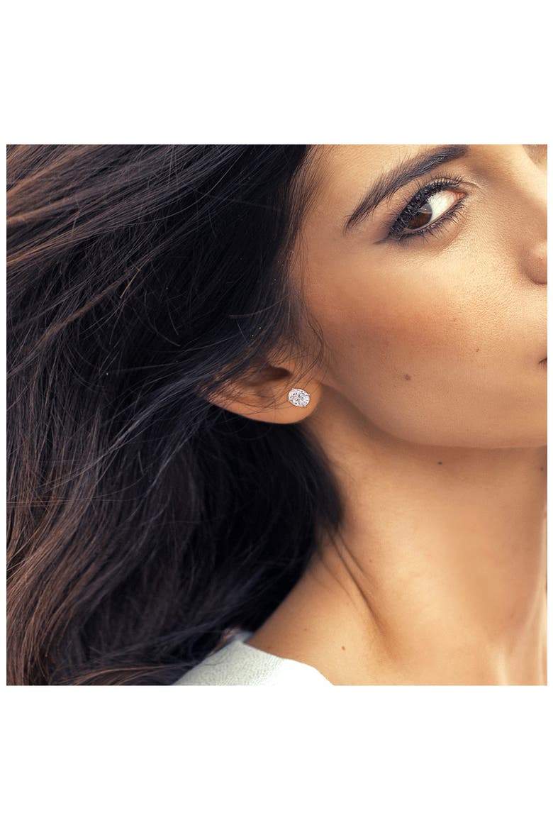 Oval Lab Grown Moissanite Stud Earrings, Alternate, color, SILVER