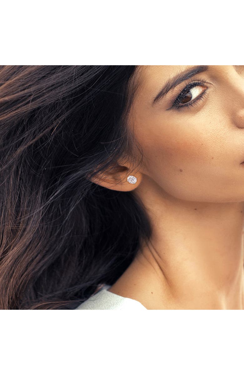 DELMAR Oval Lab Grown Moissanite Stud Earrings, Alternate, color, Silver