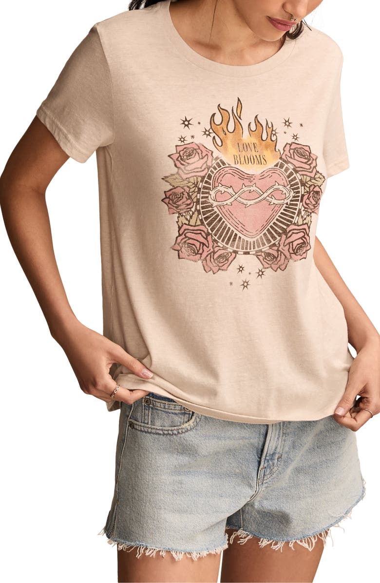 Lucky Brand Love Blooms Graphic T-Shirt, Alternate, color, 