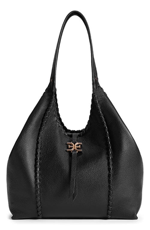 Sam Edelman Sylvia Whipstitched Expandable Tobo Bag In Black