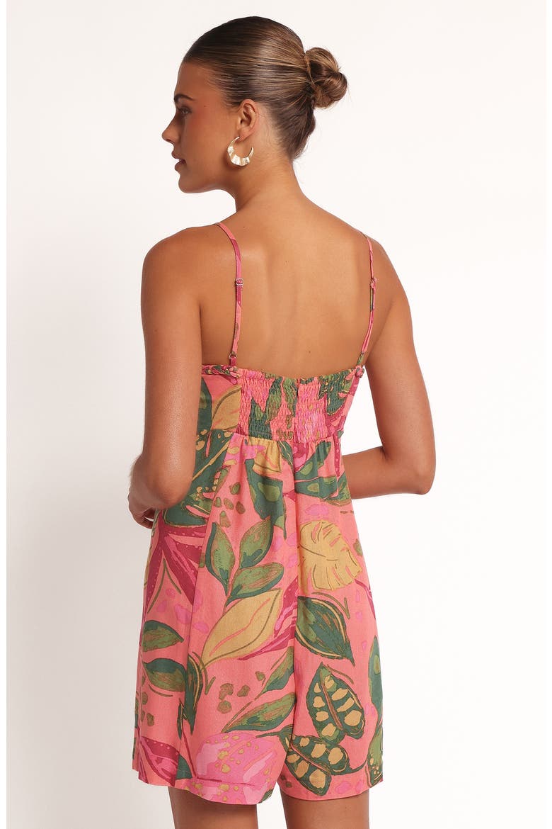 Analu Tropical Print Romper, Alternate, color, PINK RIO