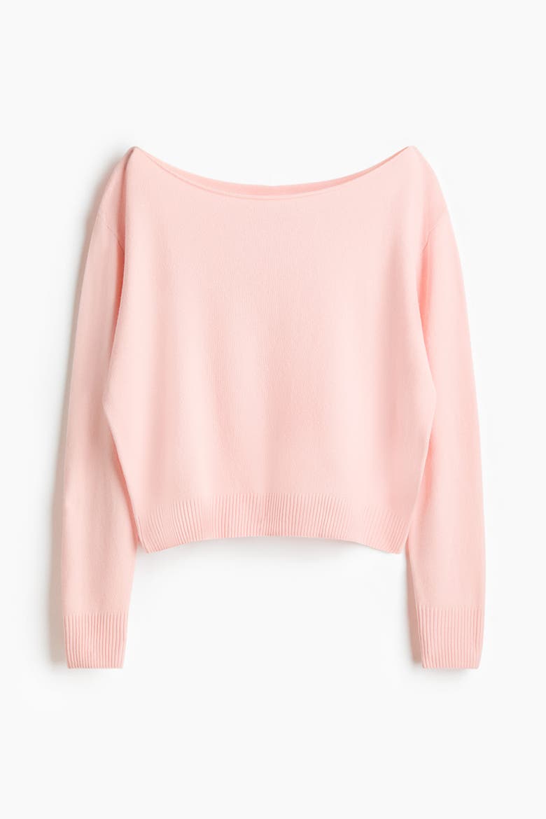 Off-the-shoulder Jumper, Alternate, color, Light pink