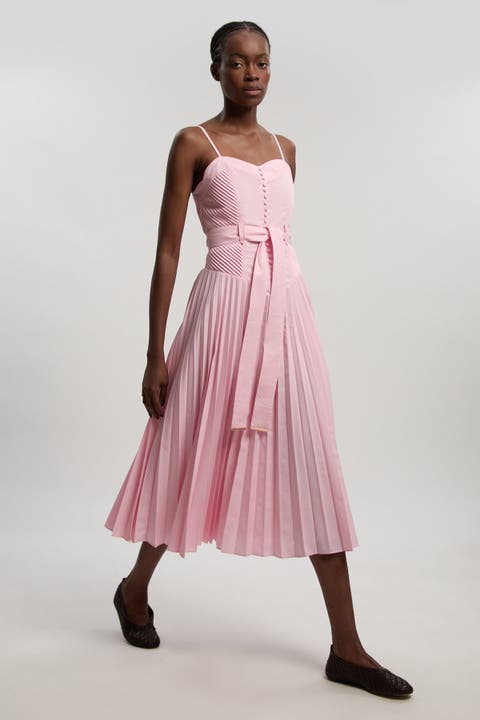 Cotton Strappy Midi Dress