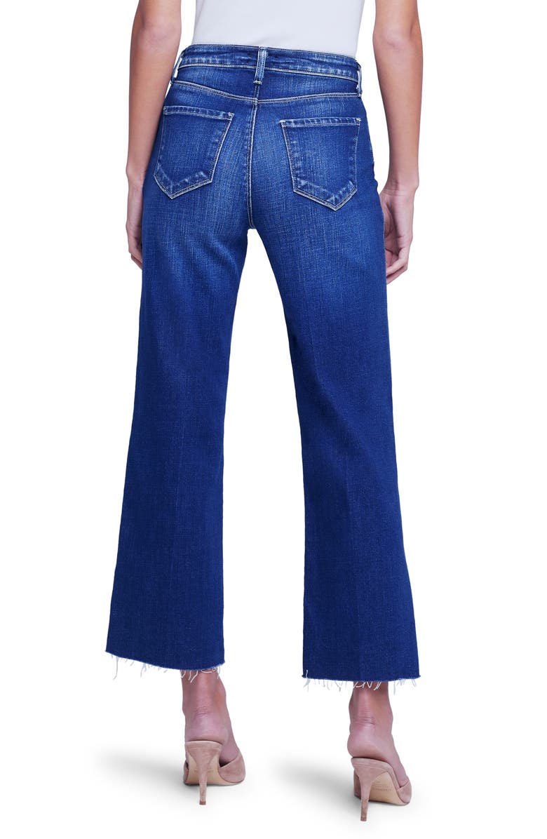 L'AGENCE Raw Hem Straight Leg Jeans, Alternate, color,