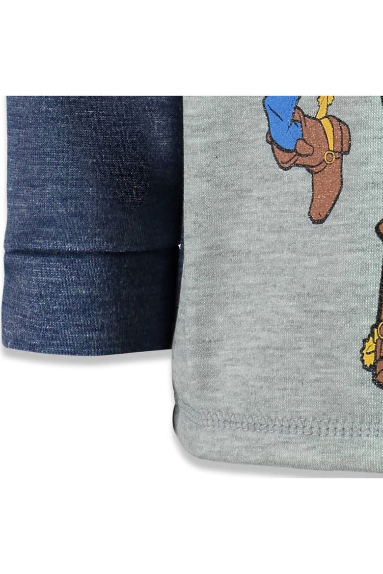 Toy Story Fleece Quarter-Zip Hooded Sweatshirt, Alternate, color, Navy Grey Woody Buzz