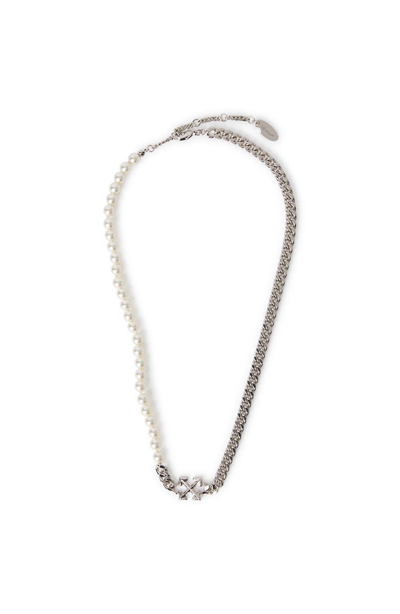OFF WHITE Men's Arrow Pearl Chain Neckalce, Main, color, 