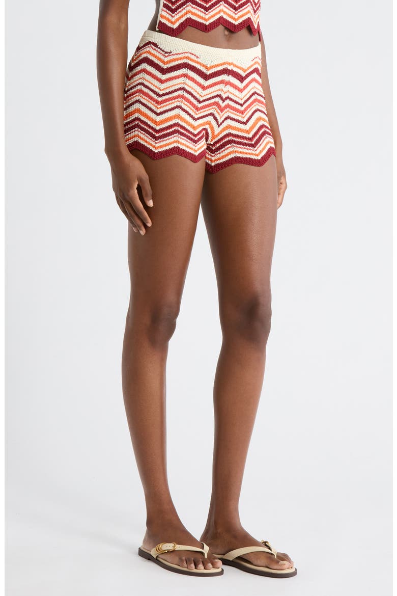 Chevron Knit Cover-Up Microshorts, Alternate, color, TOFFEE TWIST