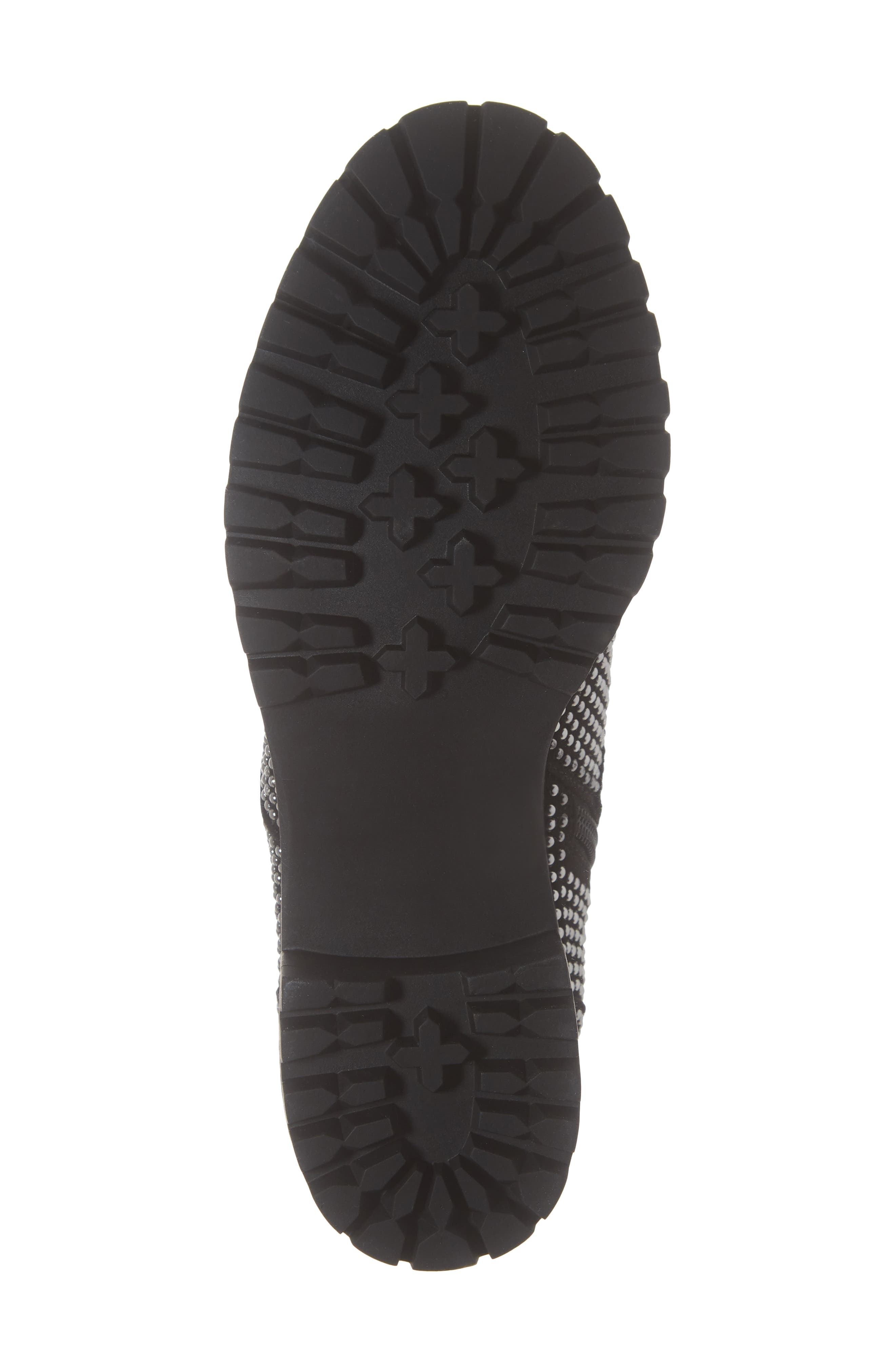 Remi Zip Combat Bootie, Alternate, color, BLACK STUDDED FABRIC