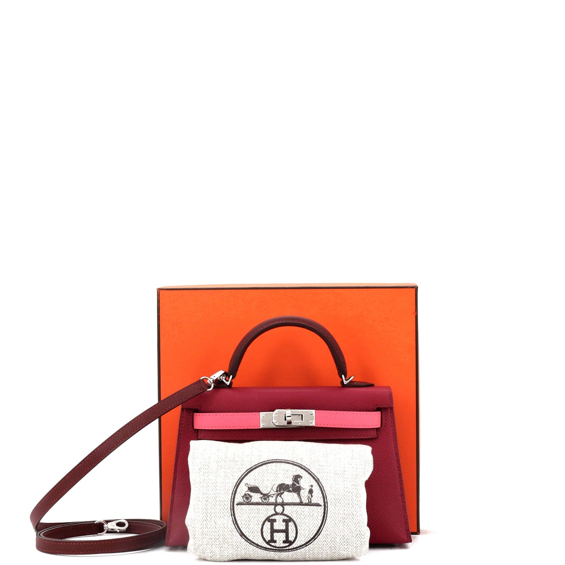 Pre-Owned Hermes Kelly Mini II Bag Tricolor Epsom with Palladium Hardware 20, Alternate, color, 