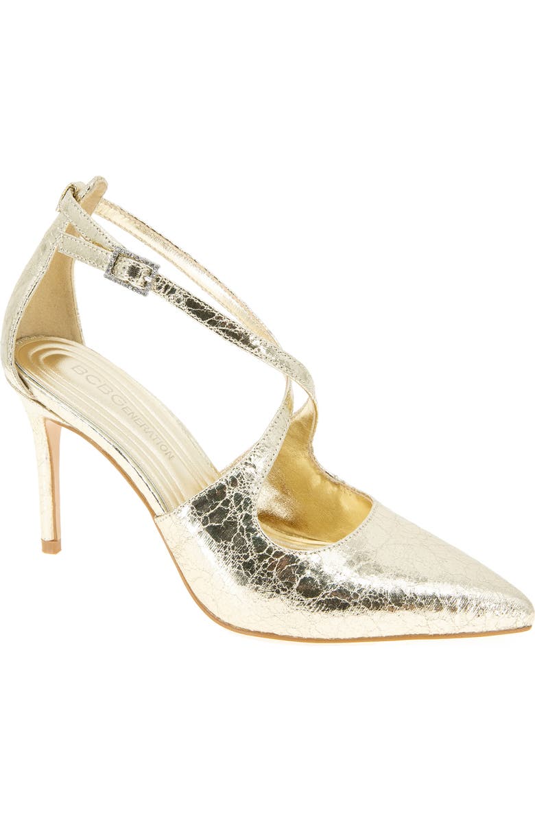 BCBGeneration Bromi Ankle Strap Pump, Main, color, Platino
