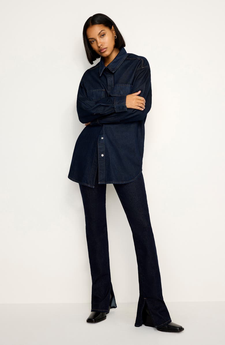 Good American Super High Waist Denim Flare Pants, Alternate, color,